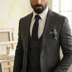 Charcoal Grey Three Piece