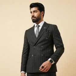 Black Stripes Two Piece Suit