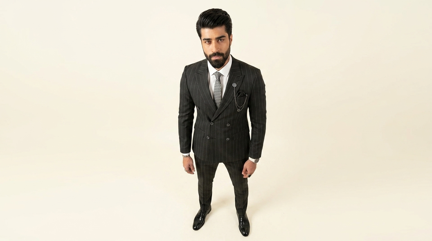 Black Stripes Two Piece Suit - Image 2