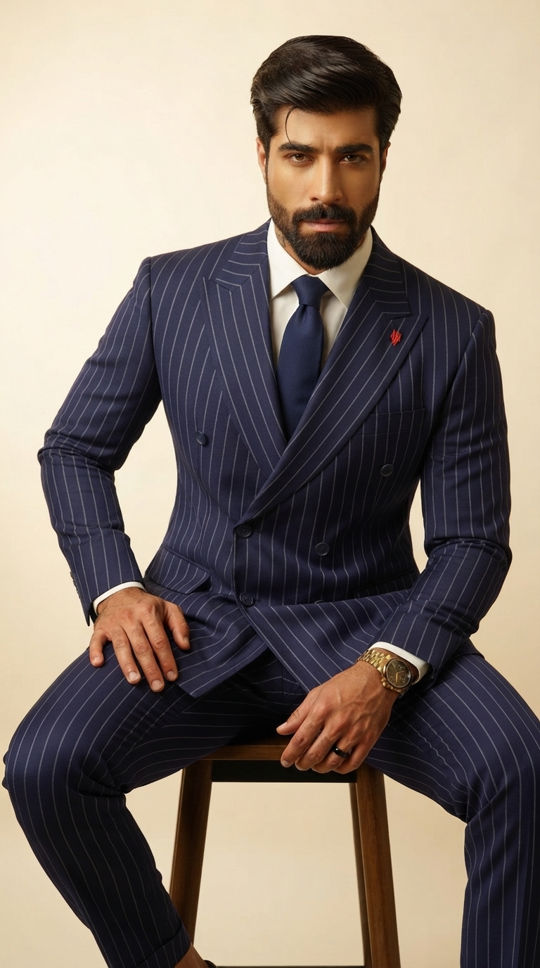 Blue Stripes Two Piece