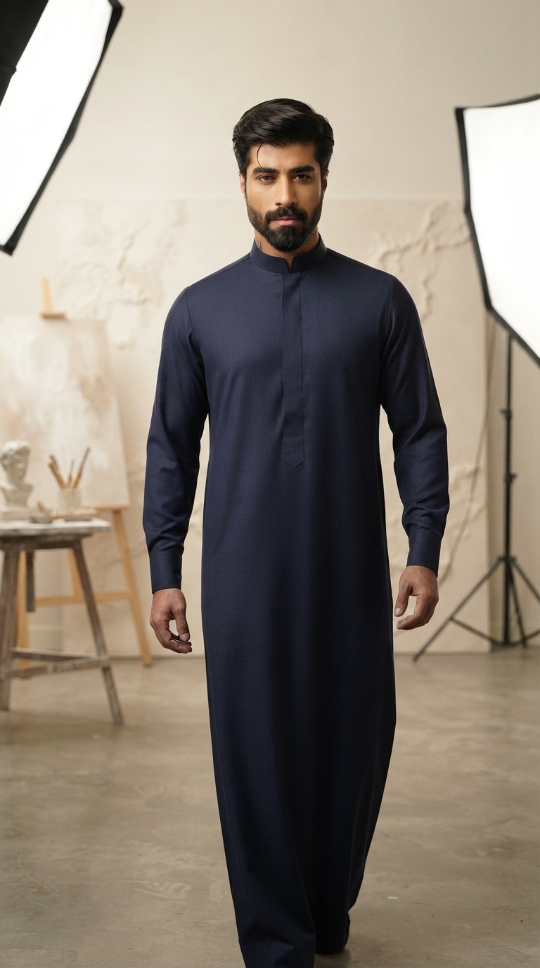 Navy Blue Thobe - Image 5